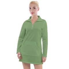 Color Asparagus Women s Long Sleeve Casual Dress by Kultjers