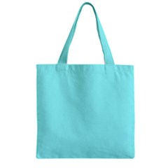 Color Ice Blue Zipper Grocery Tote Bag by Kultjers