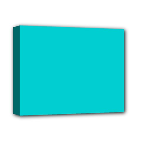 Color Dark Turquoise Deluxe Canvas 14  X 11  (stretched) by Kultjers