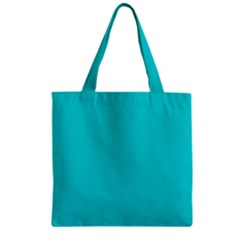 Color Dark Turquoise Zipper Grocery Tote Bag by Kultjers