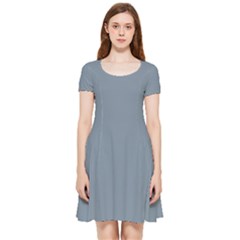 Color Light Slate Grey Inside Out Cap Sleeve Dress by Kultjers