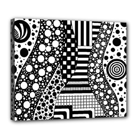 Black And White Deluxe Canvas 24  X 20  (stretched) by gasi