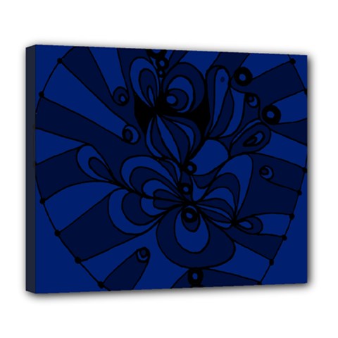 Blue 3 Zendoodle Deluxe Canvas 24  X 20  (stretched) by Mazipoodles