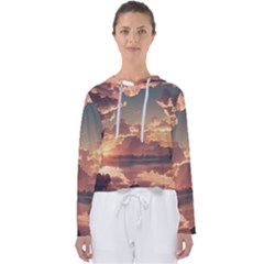 Sunset River Sky Clouds Nature Nostalgic Mountain Women s Slouchy Sweat by Uceng