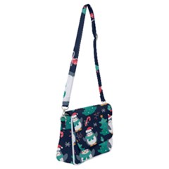 Colorful Funny Christmas Pattern Shoulder Bag With Back Zipper by Uceng