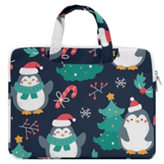 Colorful Funny Christmas Pattern Macbook Pro 16  Double Pocket Laptop Bag  by Uceng