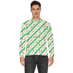 Christmas Paper Stars Pattern Texture Background Colorful Colors Seamless Men s Fleece Sweatshirt by Uceng