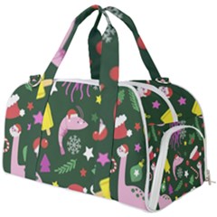 Dinosaur Colorful Funny Christmas Pattern Burner Gym Duffel Bag by Uceng