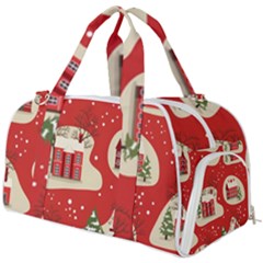 Christmas New Year Seamless Pattern Burner Gym Duffel Bag by Uceng