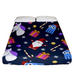 Colorful Funny Christmas Pattern Fitted Sheet (queen Size) by Uceng