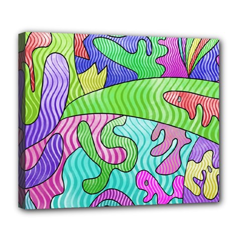 Colorful Stylish Design Deluxe Canvas 24  X 20  (stretched) by gasi