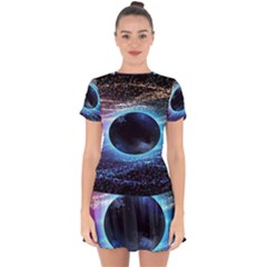 Digitalgalaxy Drop Hem Mini Chiffon Dress by Sparkle