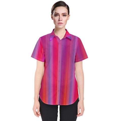 Multicolored Abstract Linear Print Women s Short Sleeve Shirt by dflcprintsclothing