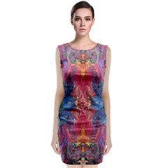 Firey Repeats I Sleeveless Velvet Midi Dress by kaleidomarblingart