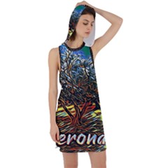 Colorful Verona Olive Tree Racer Back Hoodie Dress by ConteMonfrey