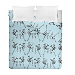 Jogging Lady On Blue Duvet Cover Double Side (full/ Double Size) by TetiBright