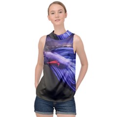 Betta Fish Photo And Wallpaper Cute Betta Fish Pictures High Neck Satin Top by StoreofSuccess