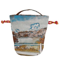 Side Way To Lake Garda, Italy  Drawstring Bucket Bag by ConteMonfrey