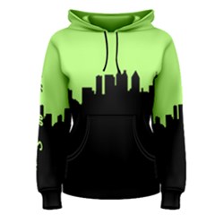 Women s Neon Green & Black Skyline Pullover Hoodie by OfficiallySexy