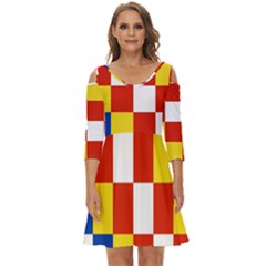 Antwerp Flag Shoulder Cut Out Zip Up Dress by tony4urban