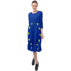 Europe Ruffle End Midi Chiffon Dress by tony4urban