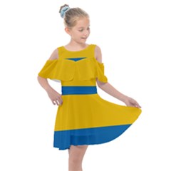 Opolskie Flag Kids  Shoulder Cutout Chiffon Dress by tony4urban