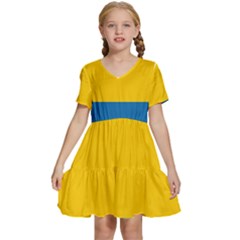 Opolskie Flag Kids  Short Sleeve Tiered Mini Dress by tony4urban