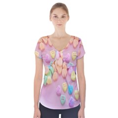 Valentine Day Heart Capsule Short Sleeve Front Detail Top by artworkshop