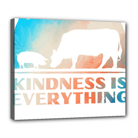 Vegan Animal Lover T- Shirt Kindness Is Everything Vegan Animal Lover T- Shirt Deluxe Canvas 24  X 20  (stretched) by maxcute