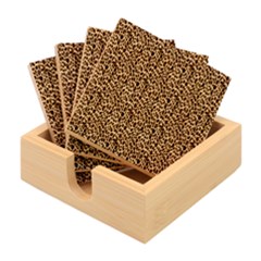 Leopard Bamboo Coaster Set by DinkovaArt