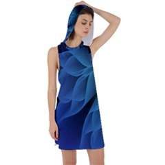 Abstract Blue Background Racer Back Hoodie Dress by artworkshop