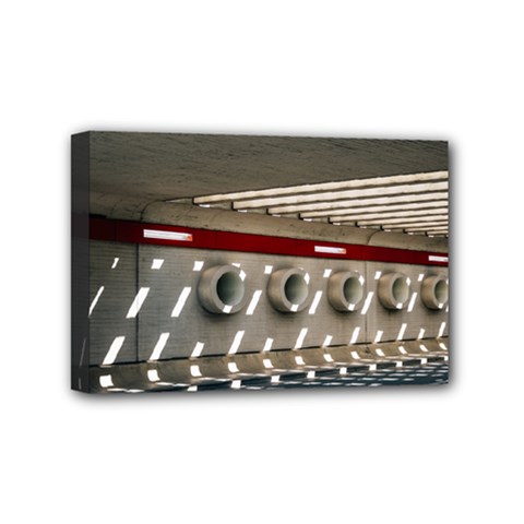 Patterned Tunnels On The Concrete Wall Mini Canvas 6  X 4  (stretched) by artworkshop