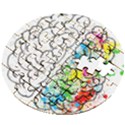 Brain-mind-psychology-idea-drawing Wooden Puzzle Round View2