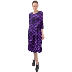 Purple Scales! Ruffle End Midi Chiffon Dress by fructosebat