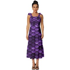 Purple Scales! Tie-strap Tiered Midi Chiffon Dress by fructosebat
