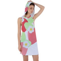 Strawberry T- Shirt Strawberries And Blossoms T- Shirt Racer Back Hoodie Dress by maxcute