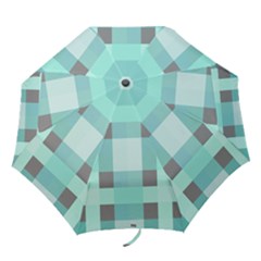 Square Crosses Check 1  Folding Umbrellas by Mazipoodles