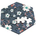 Floral Digital Background Wooden Puzzle Hexagon View2