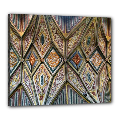 Church Ceiling Mural Architecture Canvas 24  X 20  (stretched) by Ravend
