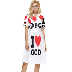 I Love God Button Top Knee Length Dress by ilovewhateva