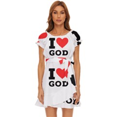 I Love God Puff Sleeve Frill Dress by ilovewhateva