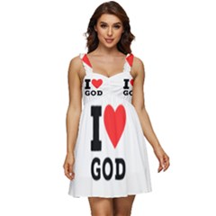 I Love God Ruffle Strap Babydoll Chiffon Dress by ilovewhateva