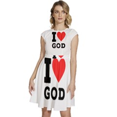 I Love God Cap Sleeve High Waist Dress by ilovewhateva