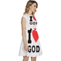 I love god Cap Sleeve High Waist Dress View3