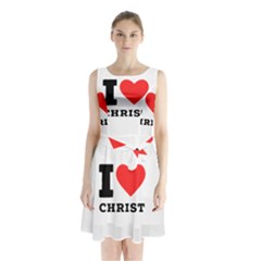 I Love Christ Sleeveless Waist Tie Chiffon Dress by ilovewhateva