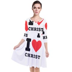 I Love Christ Quarter Sleeve Waist Band Dress by ilovewhateva