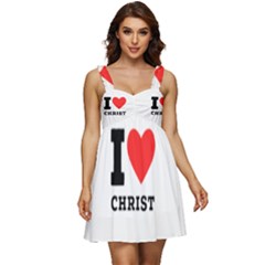 I Love Christ Ruffle Strap Babydoll Chiffon Dress by ilovewhateva