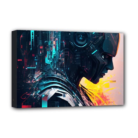 Who Sample Robot Prettyblood Deluxe Canvas 18  X 12  (stretched) by Ravend