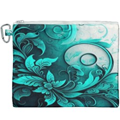 Turquoise Flower Background Canvas Cosmetic Bag (xxxl) by artworkshop