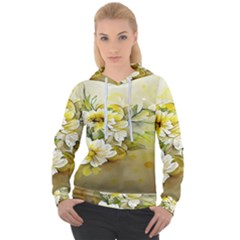 Watercolor Yellow And-white Flower Background Women s Overhead Hoodie by artworkshop